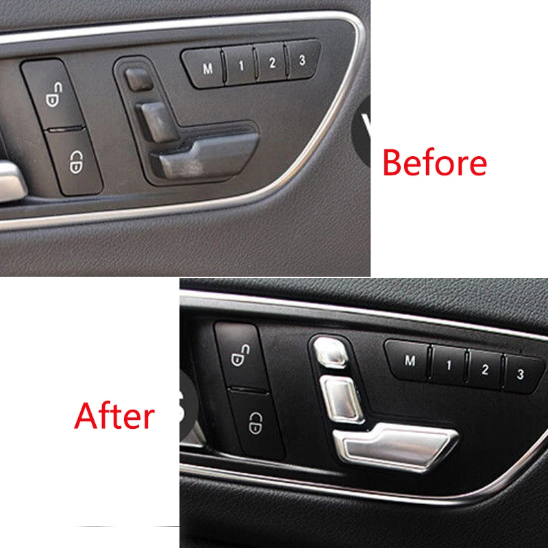 For Mercedes-Benz C E GLK GL ML CLS Class Inner Car Seat Adjust Switch Button Cover Trim Car Interior Accessories