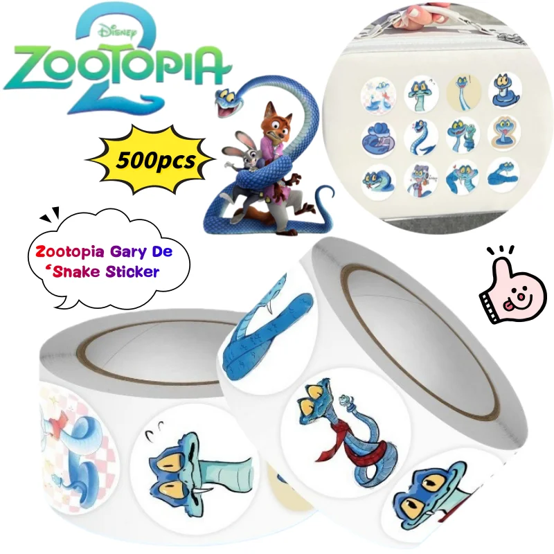 

Наклейка Disney Zootopia Gary De 'Snake, креативный высококачественный аниме-мультяшный принт для студенческих тетрадей и украшения багажа