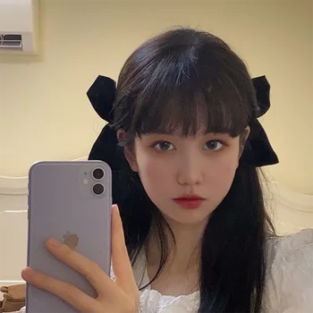 2 pz Nero Bianco Nastro Fermagli Per Capelli Vintage Bowknot Lato Tornante Cute Girl Barrettes Moda Copricapo Accessori Per Capelli per Le Donne