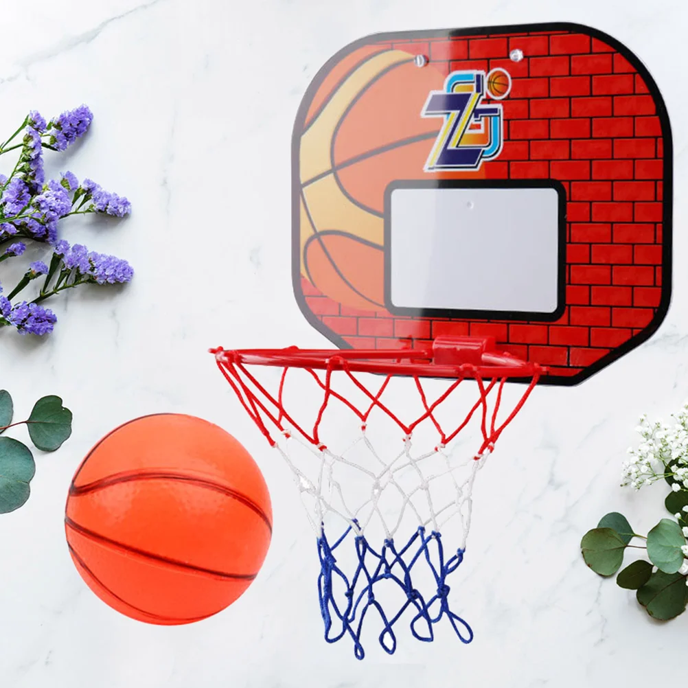 1 Set Wall Suction Type Basketball Board Plastic Basketball Mini Wall Mounted Basketball Board Sports Supplies fo