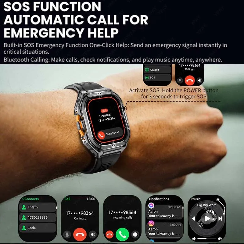 New For HUAWEI Original Premium GPS Smart Watch 1.96" HD AMOLED Display Built-in GPS SOS BT Call 10ATM Waterproof Smart Bracelet