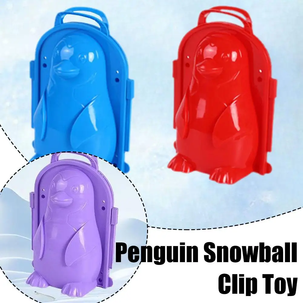 Pingwin Snow Mold 3D Snowball Clip Toy Dziecięce zabawki śnieżne na zewnątrz Zagęszczony klips do śnieżek Losowy kolor Snowball Maker 1szt.