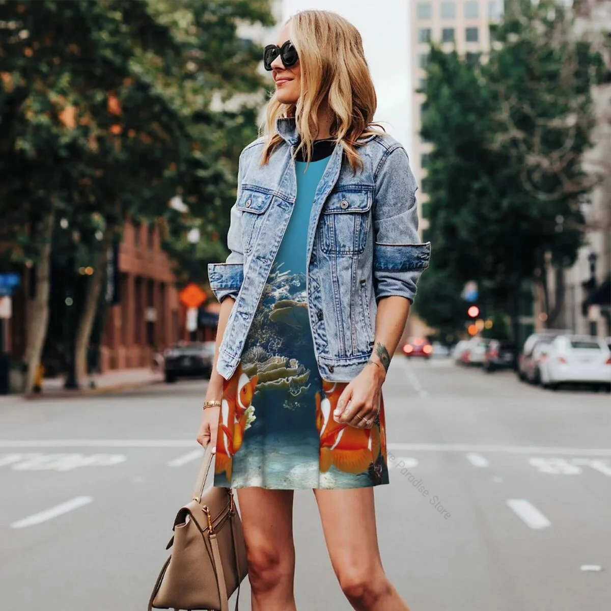 Robes d'été pour femmes, t-shirt de plage, robe d'été sans manches, poisson d'aquarium, robe débardeur ample décontractée, 2025