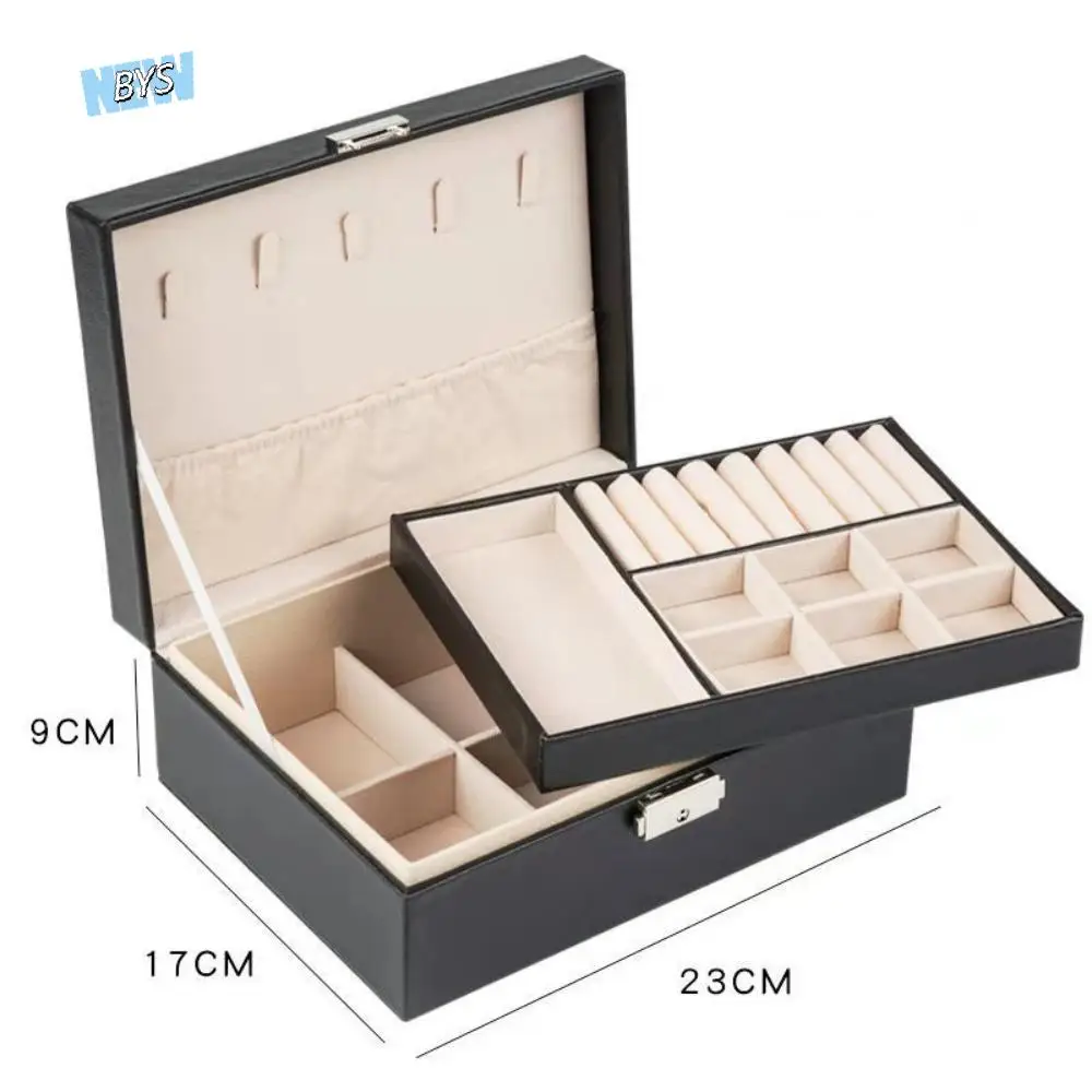 

Большая вместительная шкатулка для драгоценностей из искусственной кожи Subzone, двухслойный органайзер для ювелирных изделий, портативный футляр для ювелирных изделий, коробка для хранения ювелирных изделий, подарок