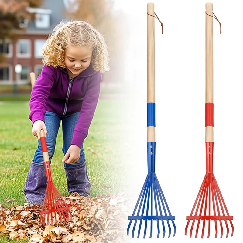 The Newchildren's Rake With Hardwood Handle And Cute Rake For Children, Garden Tool For Children Over 3 Years Old