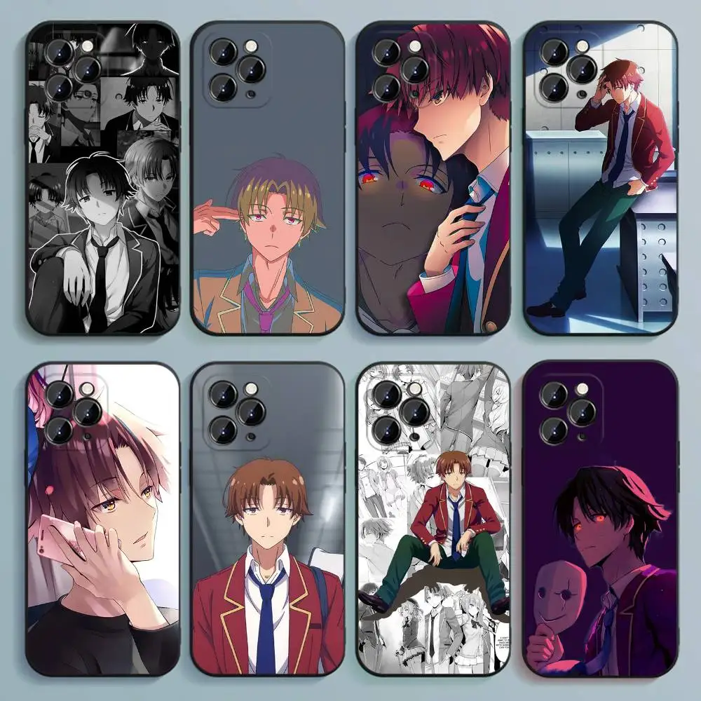 

A-Ayanokoji kiyotaka Anime Phone Case For iPhone 17,16,15,14,13,12,Pro,Max,Plus,E,SE4,Air,Mini Black Soft Cover