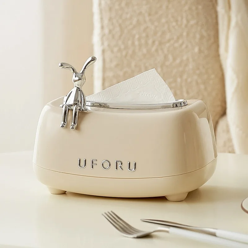 Tissue Box High Appearance Living Room Home Kitchen Toilet Tissue Box Multi Function Spring Lift Tissue Box
