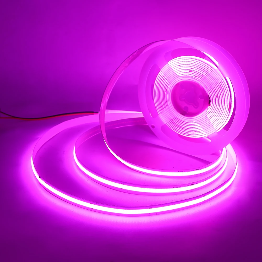 DC 12V 24V COB-Streifen 320Leds/M Hohe Dichte RA90 Weiß Rosa Gelb Eisblau Rot Grün Flexibles Bandseil LED-Licht