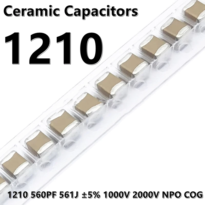 (10pcs) 1210 560PF 561J ±5% 1000V 2000V NPO COG 3225 SMD Ceramic Capacitors