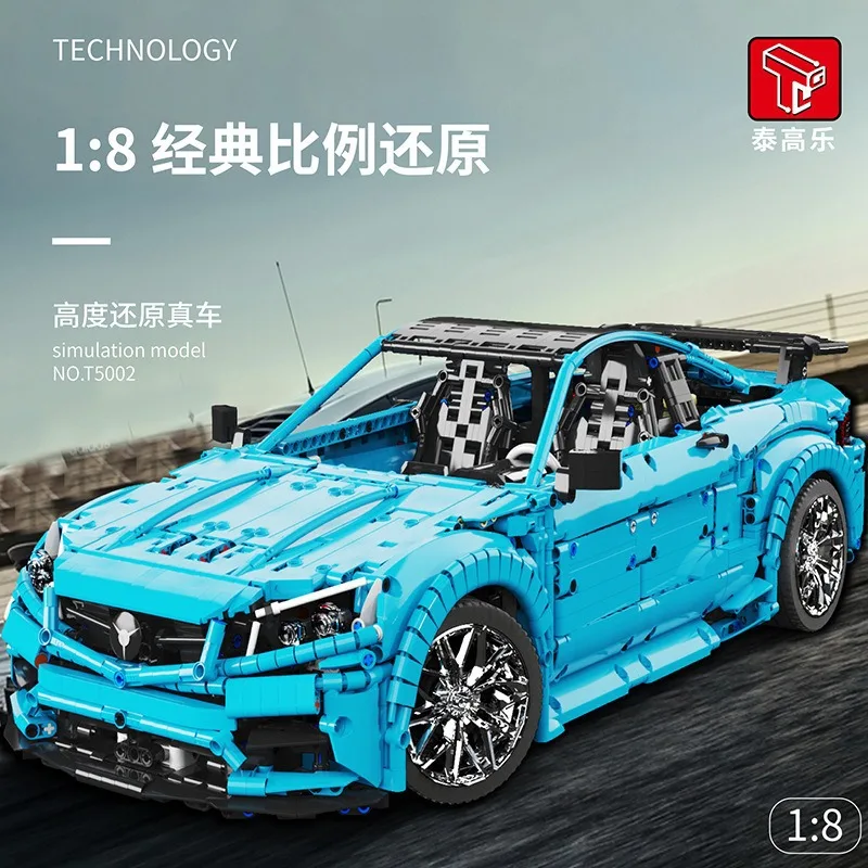IN STOCK T5002 MOC Technical Remote Control Sports Car Building Blocks Bricks Assembling Model Toys for Boys Christmas Gift Set