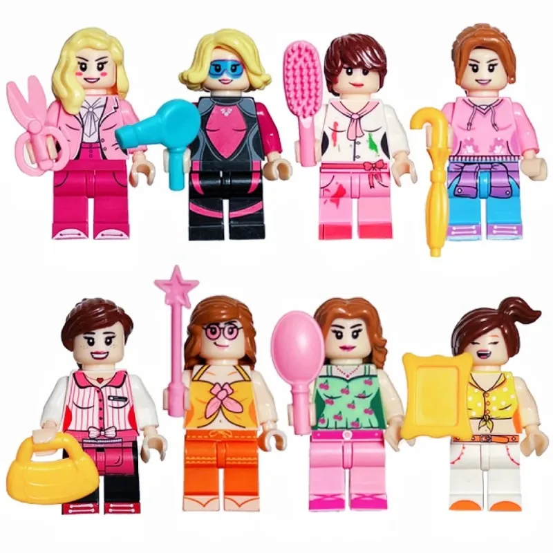 Blocos de montar, bonecos humanoides, brinquedos, figuras de ação digitais, brinquedos montáveis, brinquedos educativos, lagartas, bonecas meninas.