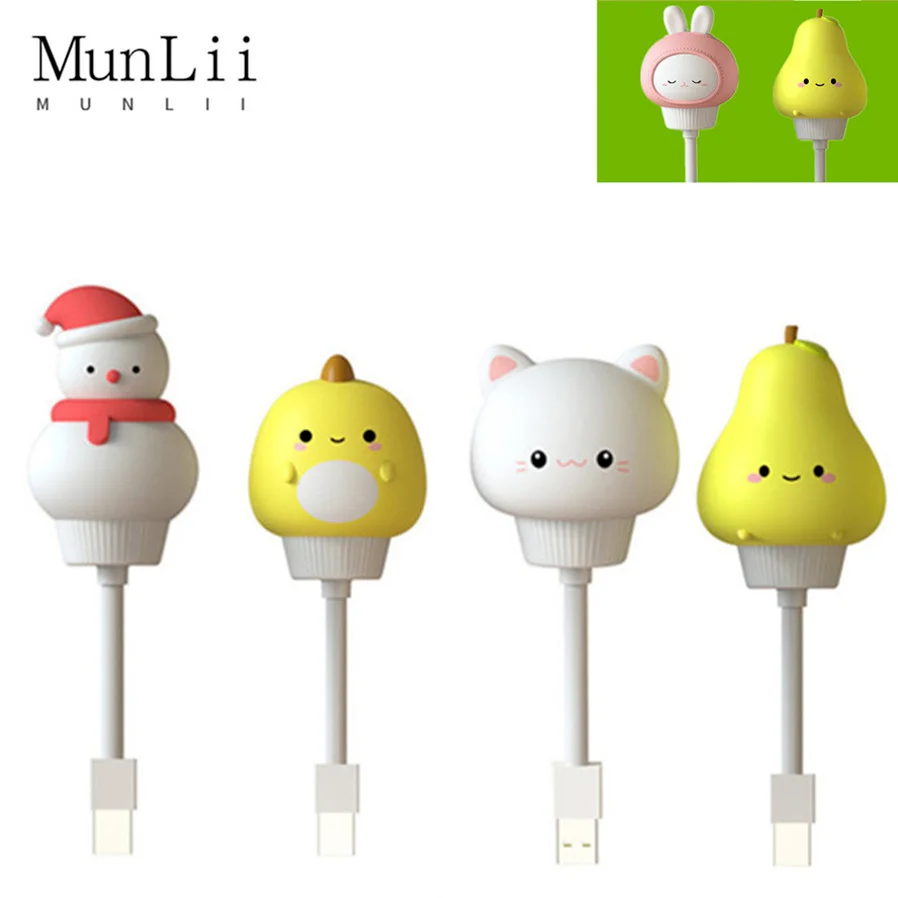 USB Cartoon Cute Night Light With Remote DC 5V Control Babies Bedroom Decorative Feeding Light Bedside Tabe Lamp apply to Laptop