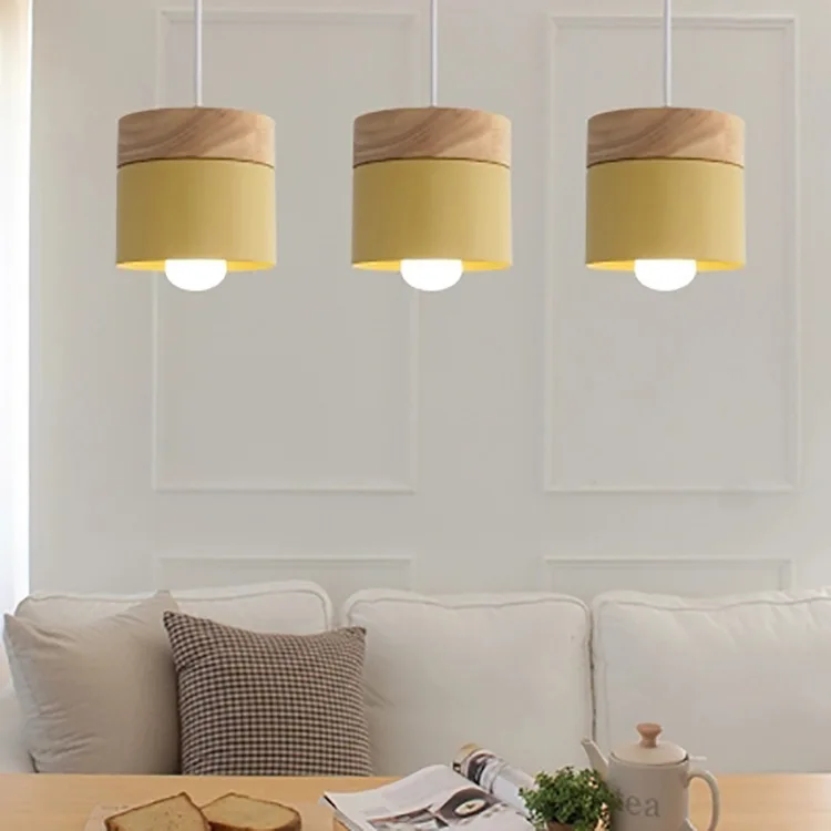 Nordic Creative Modern Iron Art Corridor Light Single Head Bedroom Bedlight Macaron Small Pendant Light