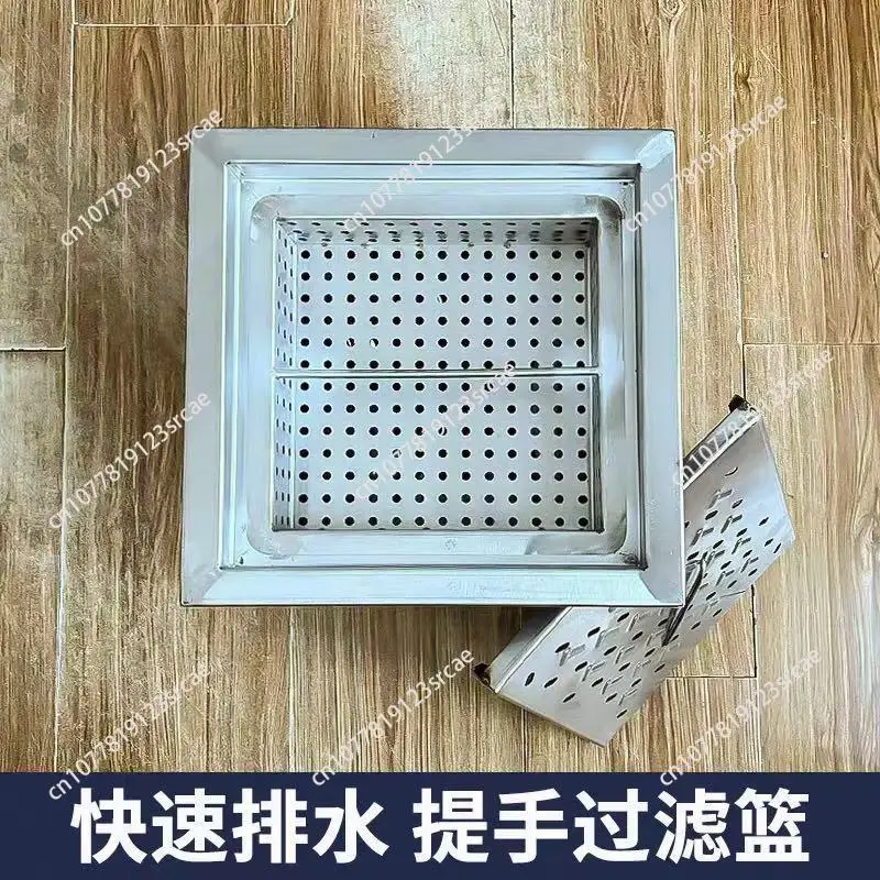 Stainless steel industrial anti-odor water seal catering kitchen inspection stainless steel drainage large diameter floor drain