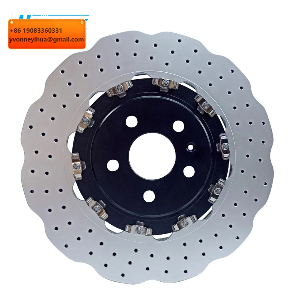 Slotted Drilled Floating Design OEM 8V0615301Q Front 2 Piece Brake Rotor For Audi RS3 A3