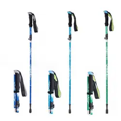 Trekking Pole Ultralight Telescopic Auminum Alloy Anti Shock Hike Folding Stick