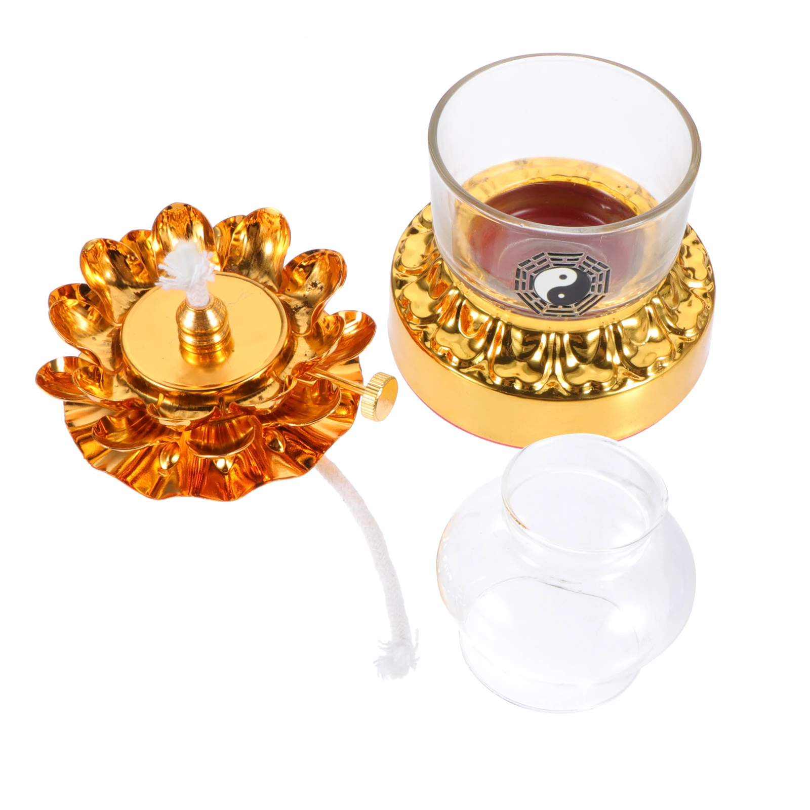 

Compact Liquid Dimming Lamp for Buddha Table Alloy Desktop Butter Lamp Windproof Adjustable Oil Decoration Blessing