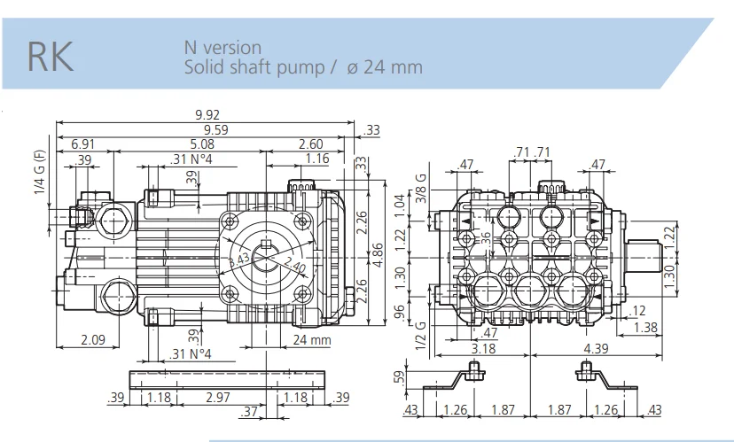 POMPA ALTA PRESSIONE 15L/275 BAR 1450 RPM AR-PUMP RK 15.28 HN