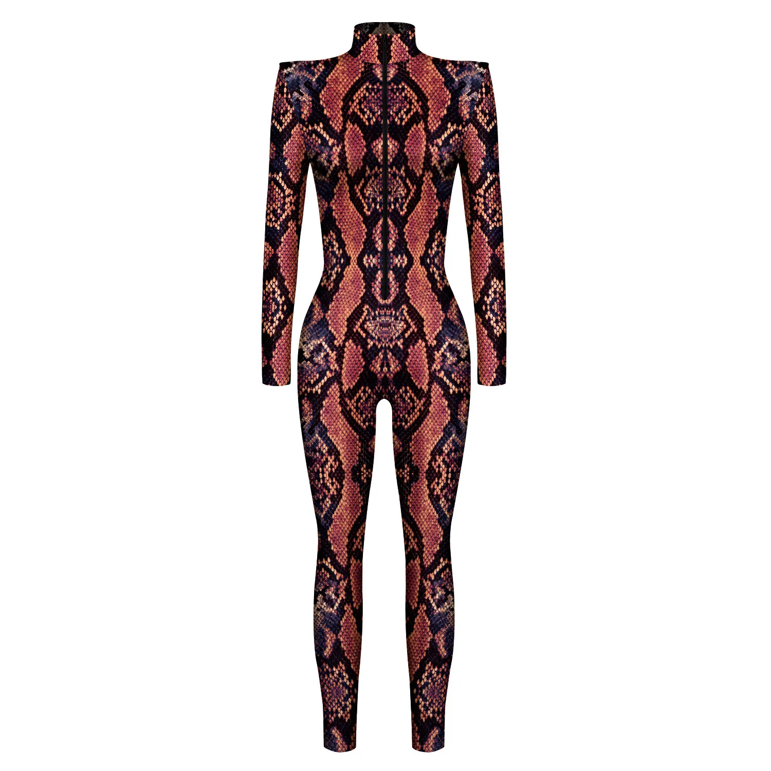 Herren Damen Punk Future Roboter Drache Schlange Totenkopf 3D-Druck Bodysuit Erwachsenen-Halloween-Kostüm Party Rollenspiel Schlanker Jumpsuit – Detail 21