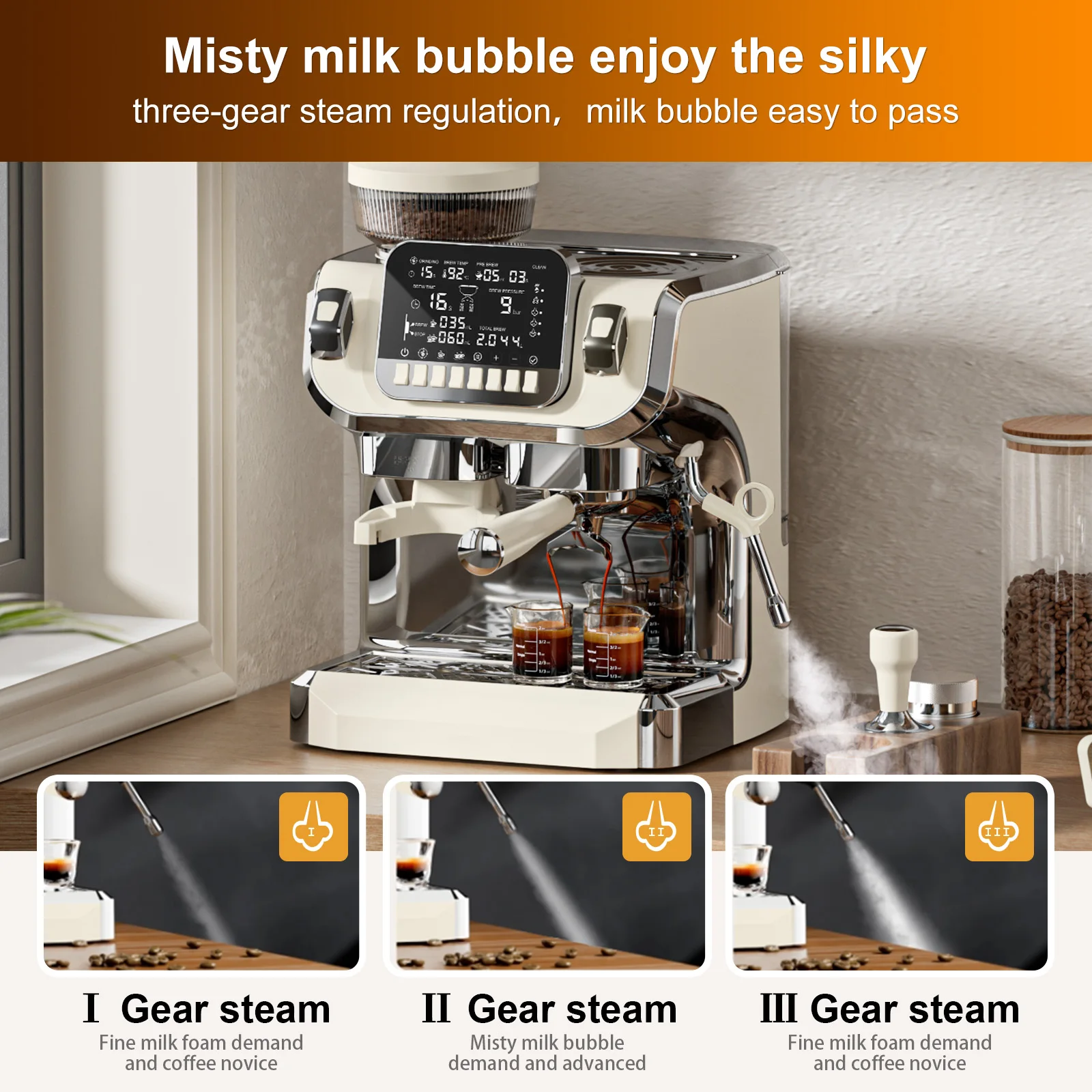 15 Bar Pump Pressure Coffee Maker Manual Espresso Machine