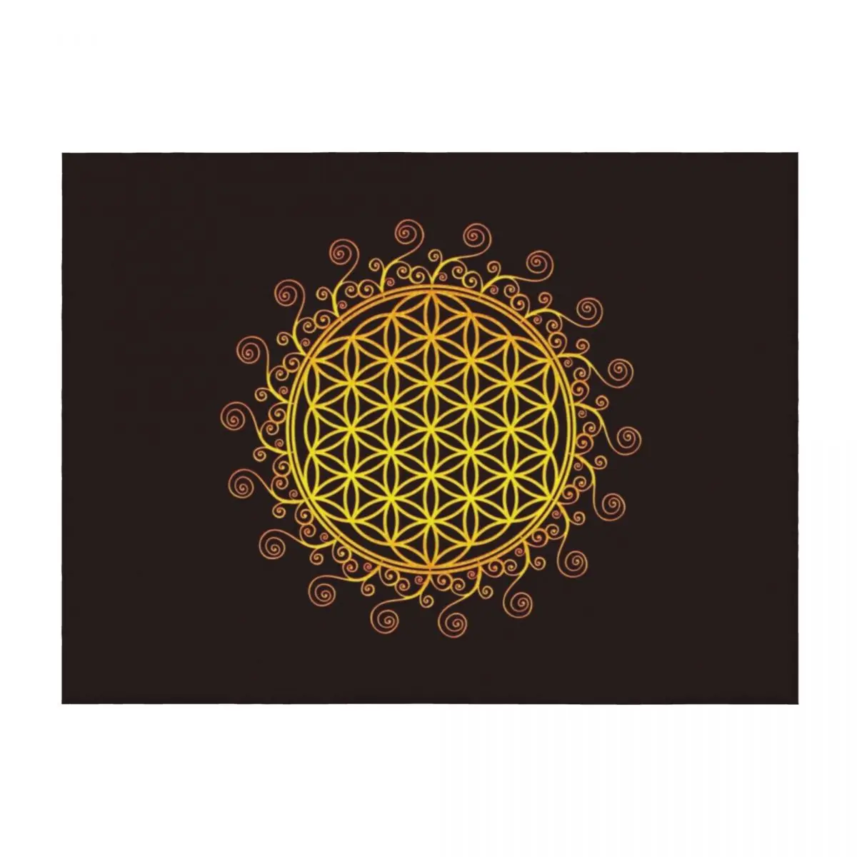 

FLOWER OF LIFE, SACRED GEOMETRY, SPIRITUALITY, YOGA, ZEN, Throw Blanket Warm Luxury Vintage Blankets