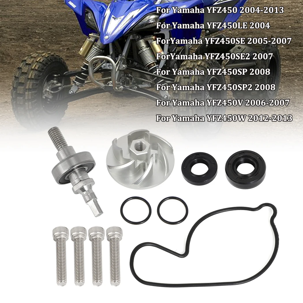 Zestaw naprawczy uszczelki pompy wody z łożyskiem i wałem do Yamaha YFZ450 YFZ 450 2004-2013, zestaw do regeneracji uszczelki i łożyska