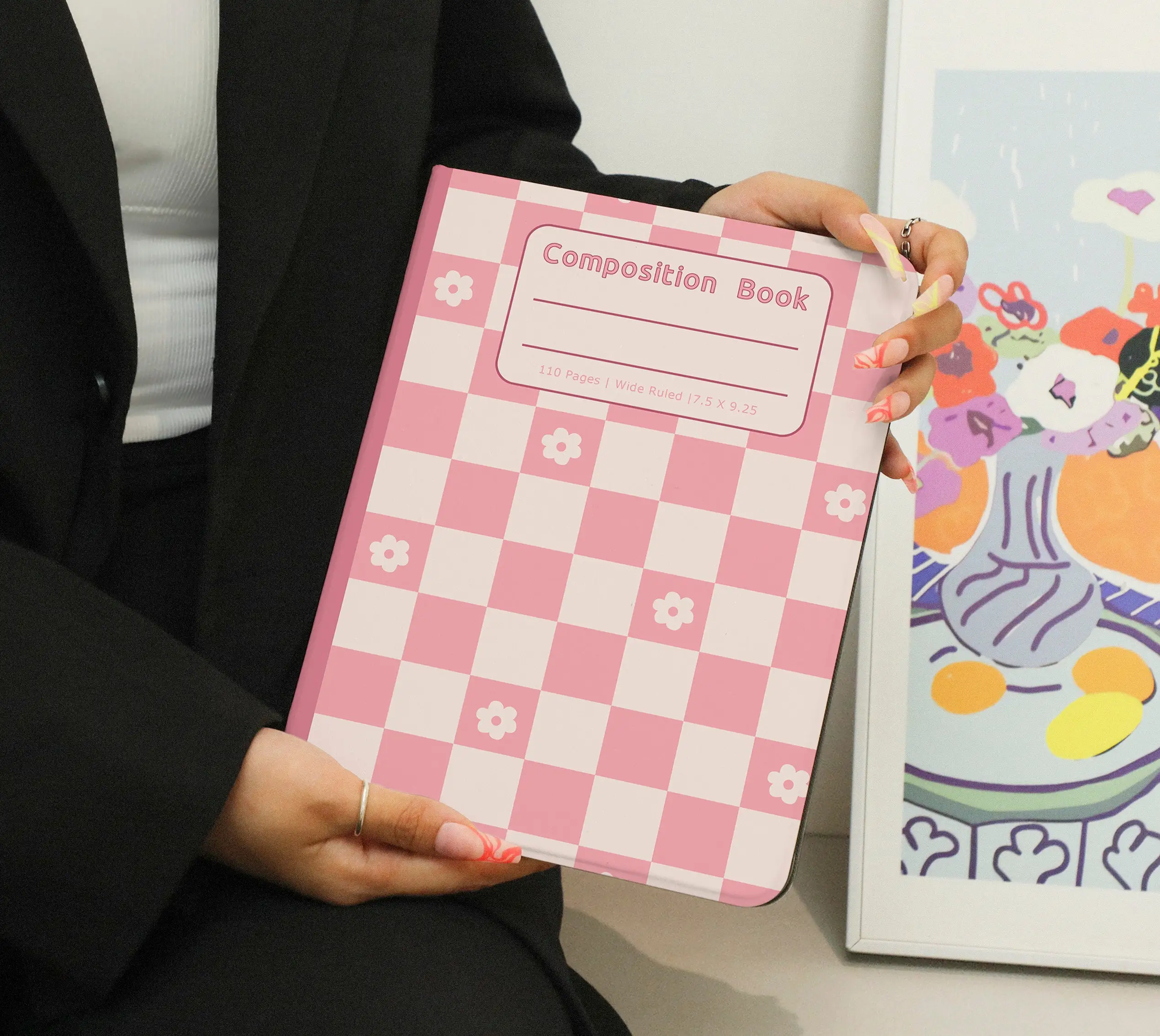 Pink Checkered Notebook ipad case For Apple Air 10.9 iPad Pro 2020 Cover for iPad 10.2 11 12.9in 2021 Mini 5 6 Case