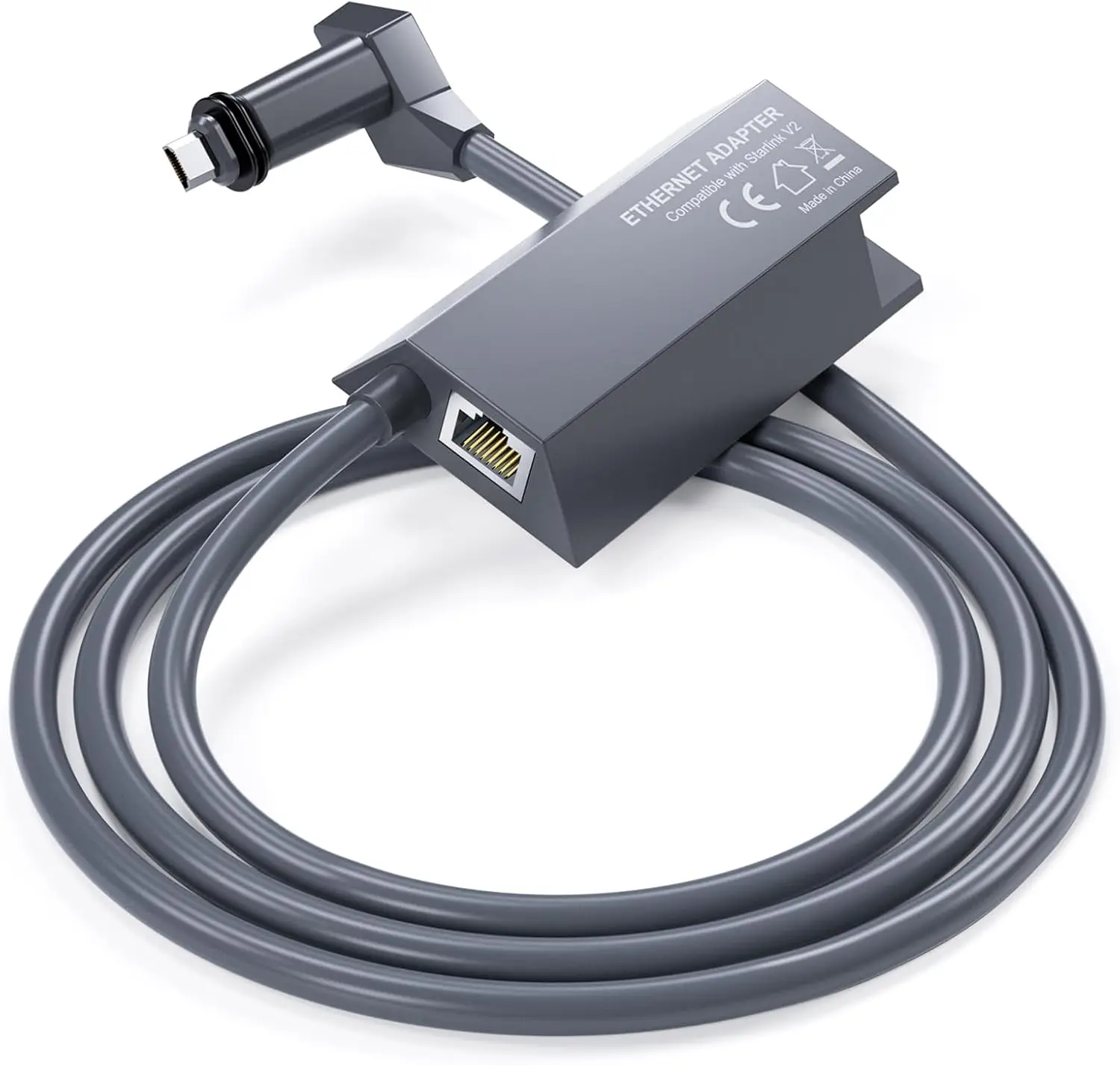 Starlink Ethernet Adapter for Rectangular Satellite Internet V2, Starlink Adapter Ethernet Gen 2 for Wired External Network