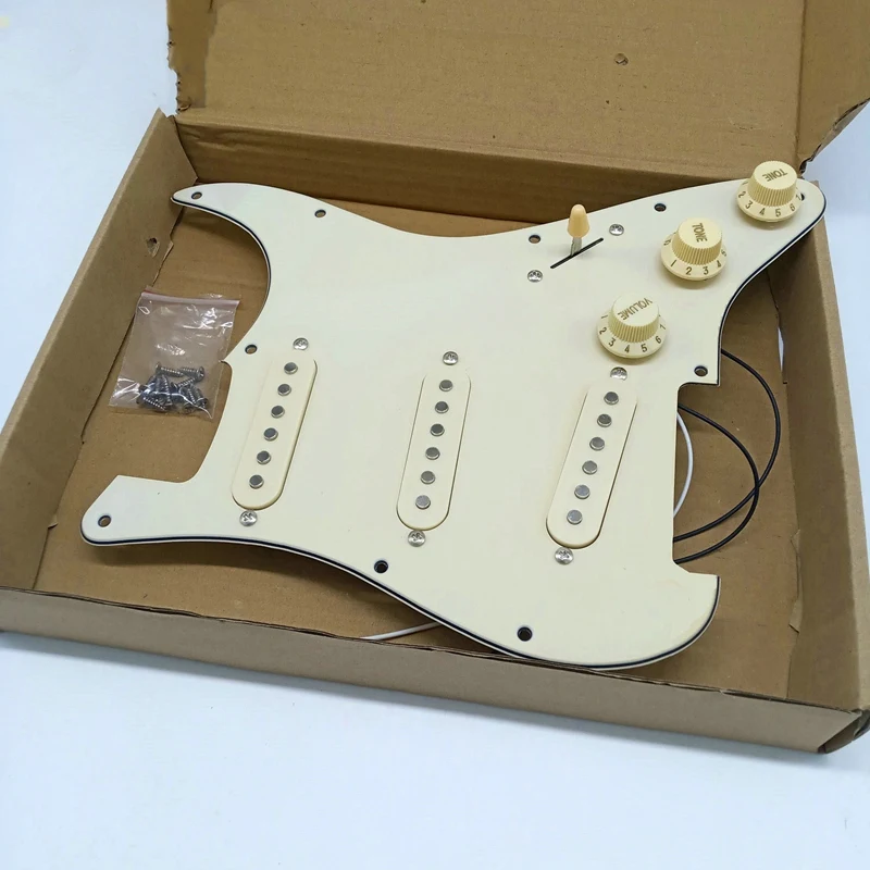 Electric Guitar Pickguard Pickups Loaded Prewired Scratch Plate Assembly SSS Yellow