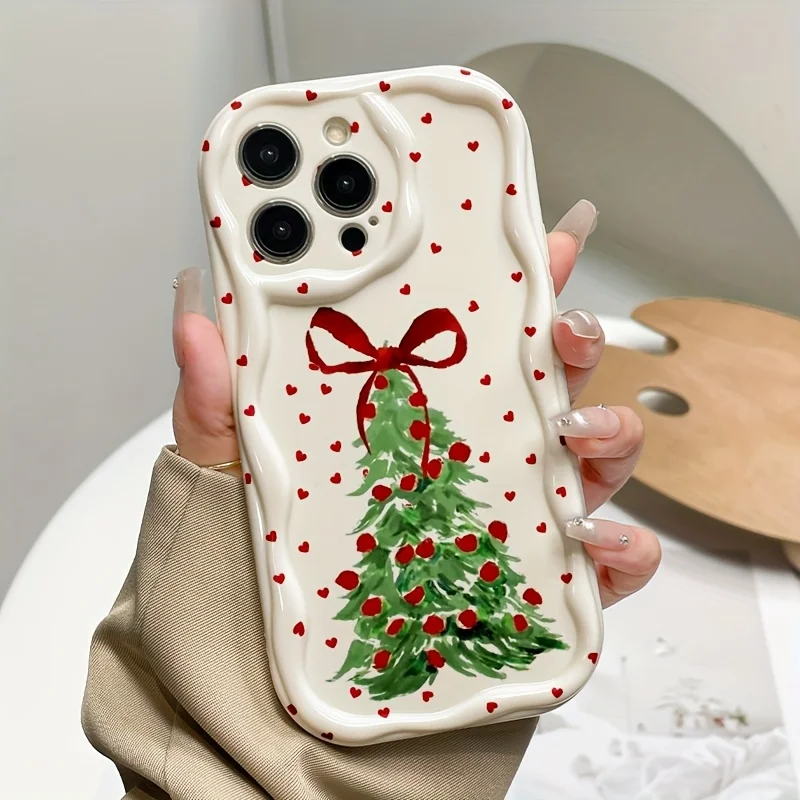 Christmas Tree Bow Heart Dot Phone Case For Samsung Galaxy S25 S23 S26 S24 Ultra Plus A57 A56 A55 A06 A17 A37 A07 A27 A15 Cover