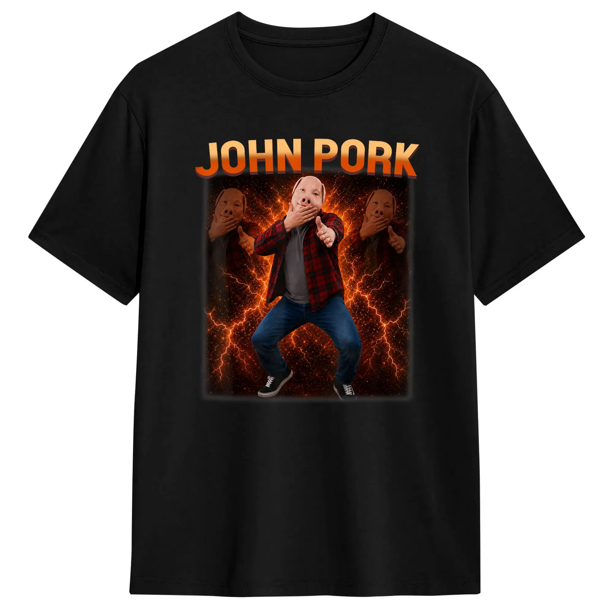 John Pork Calling Decline Accept Incoming Call Scuba Men's T Shirt Hipster Tee Shirt Short Sleeve O Neck T-Shirt Cotton Clothing