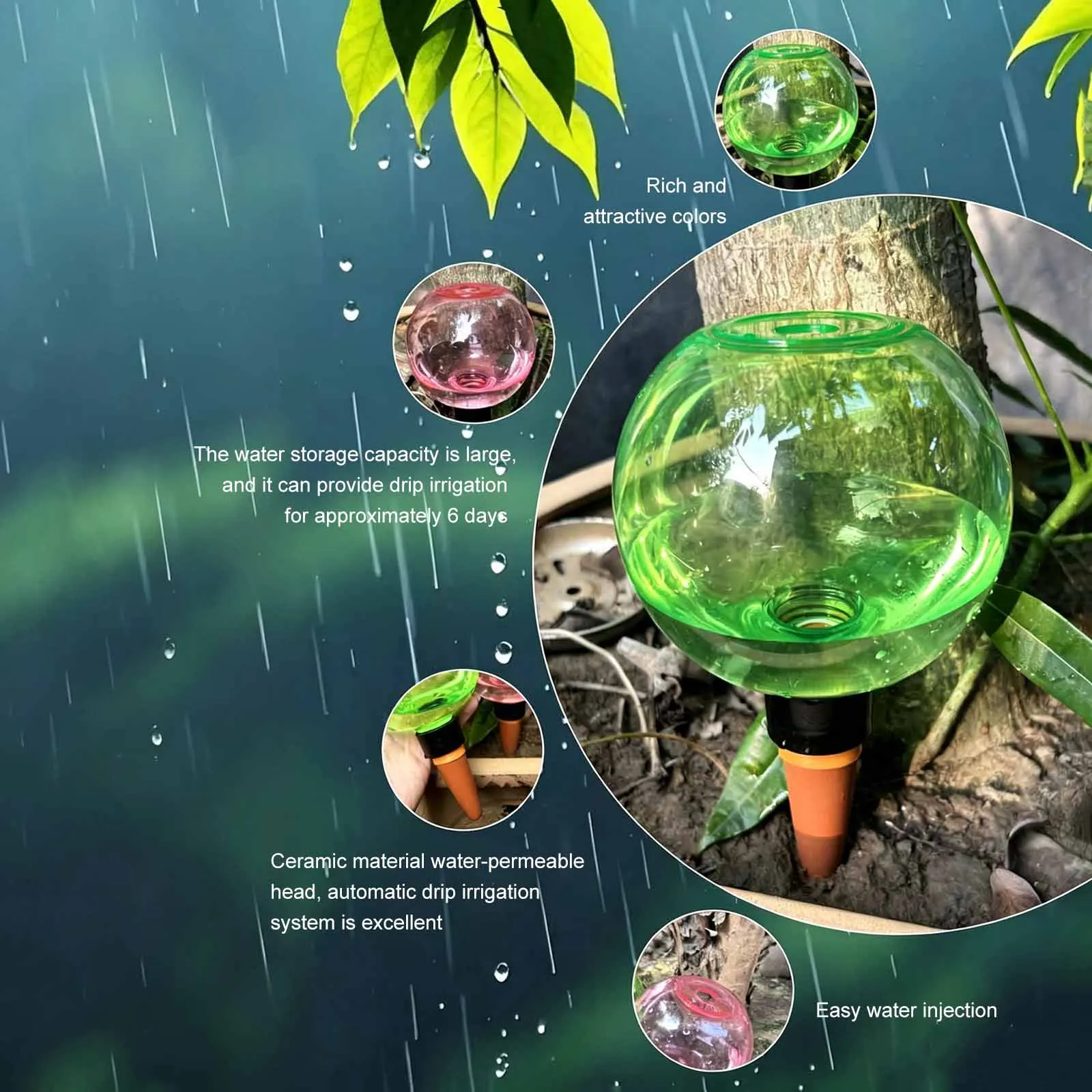 1/4pcs Plant Self Watering Globes Automatic Plant Watering Device 500ml Plants Water Dispenser for Indoor Plants Balcony Garden
