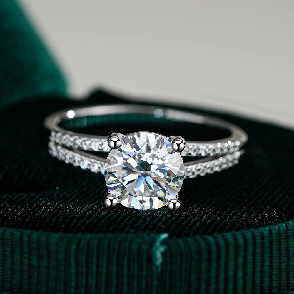 

2 Ct Moissanite Engagement Wedding Ring 925 Sterling Silver Rings For Women