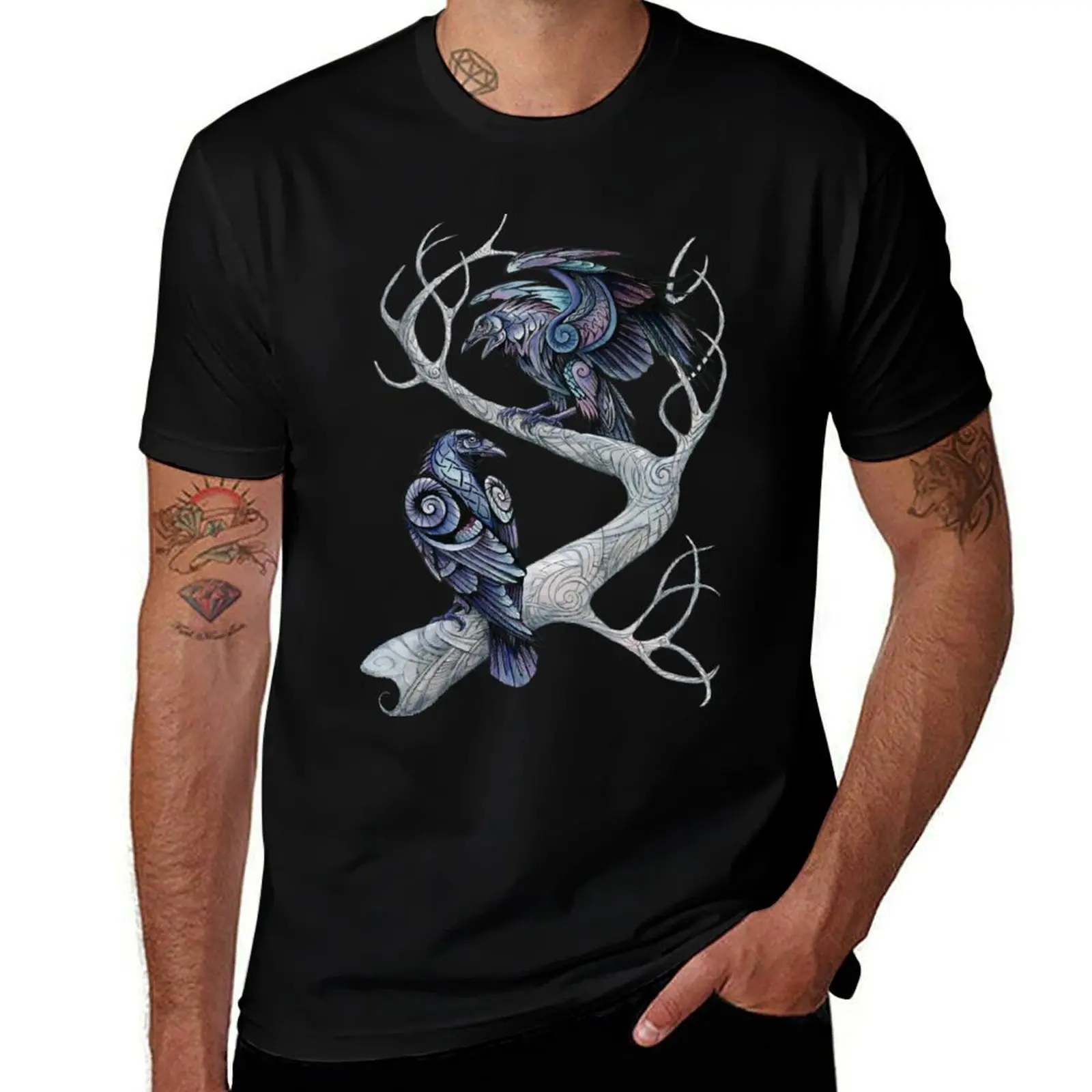 

Hugin and Munin T-Shirt oversized graphic tee Funny t-shirts rapper graphic tees essential t shirt men t shirts high quality