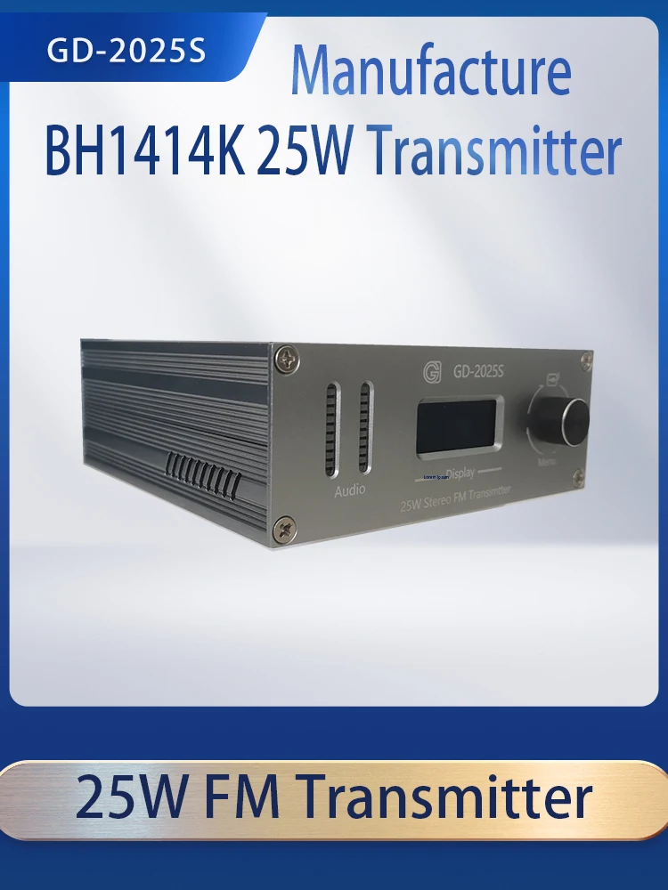 76Mhz-96Mhz GD-2025S 25W FM Transmitter FM PLL Transmitter Stereo FM Broadcasting Continuous Output Transmitter Radio Station