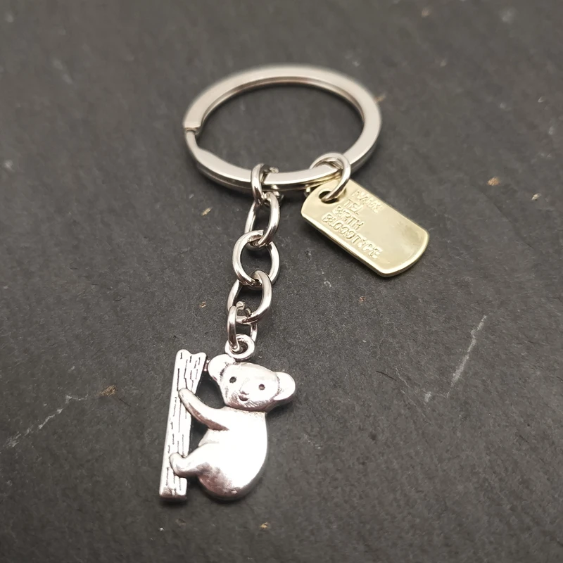 Cute koala keyring, koala gift, charming keyring, animal enthusiast gift, initial keyring, gift for her, birthday gift