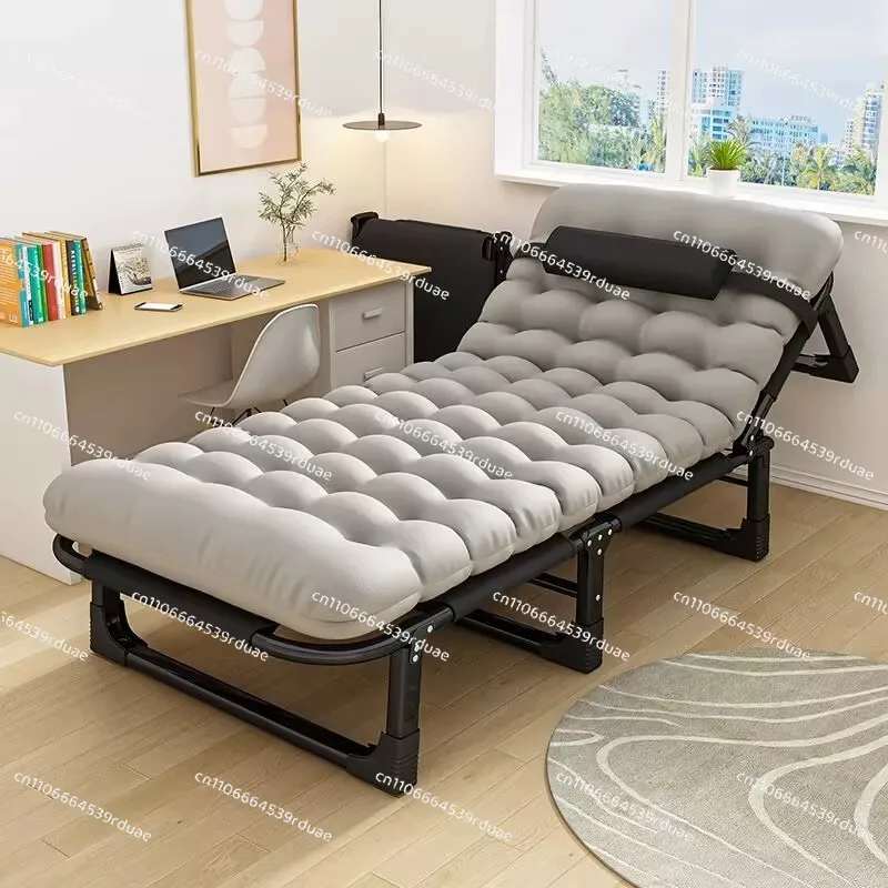 Folding Bed Metal Single Office Home Nap Multifunctional Lounge Chair Camping Cot Home Simple Folding Bed Napping Bed
