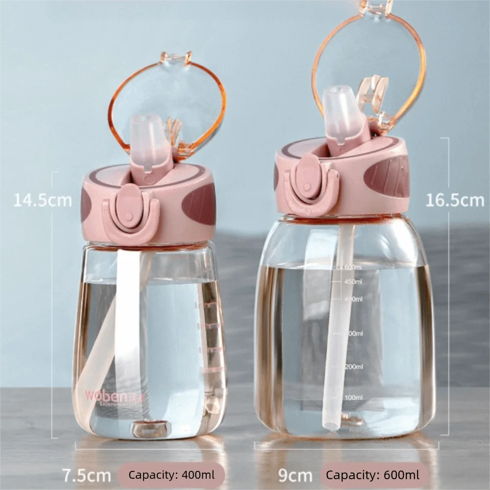 Portable Plastic Water Straw Cup Food-Grade Silicone Drop Proof Sippy Cup Lightweight Leak-proof Water Bottle view 6