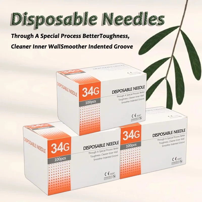 20/50/100PCS 18G 25G 27G 30G 32G 34G Superfine Small Painless needle 4mm 13mm 25mm 38mm ultrafine Teeth Eyelid Tool Needles