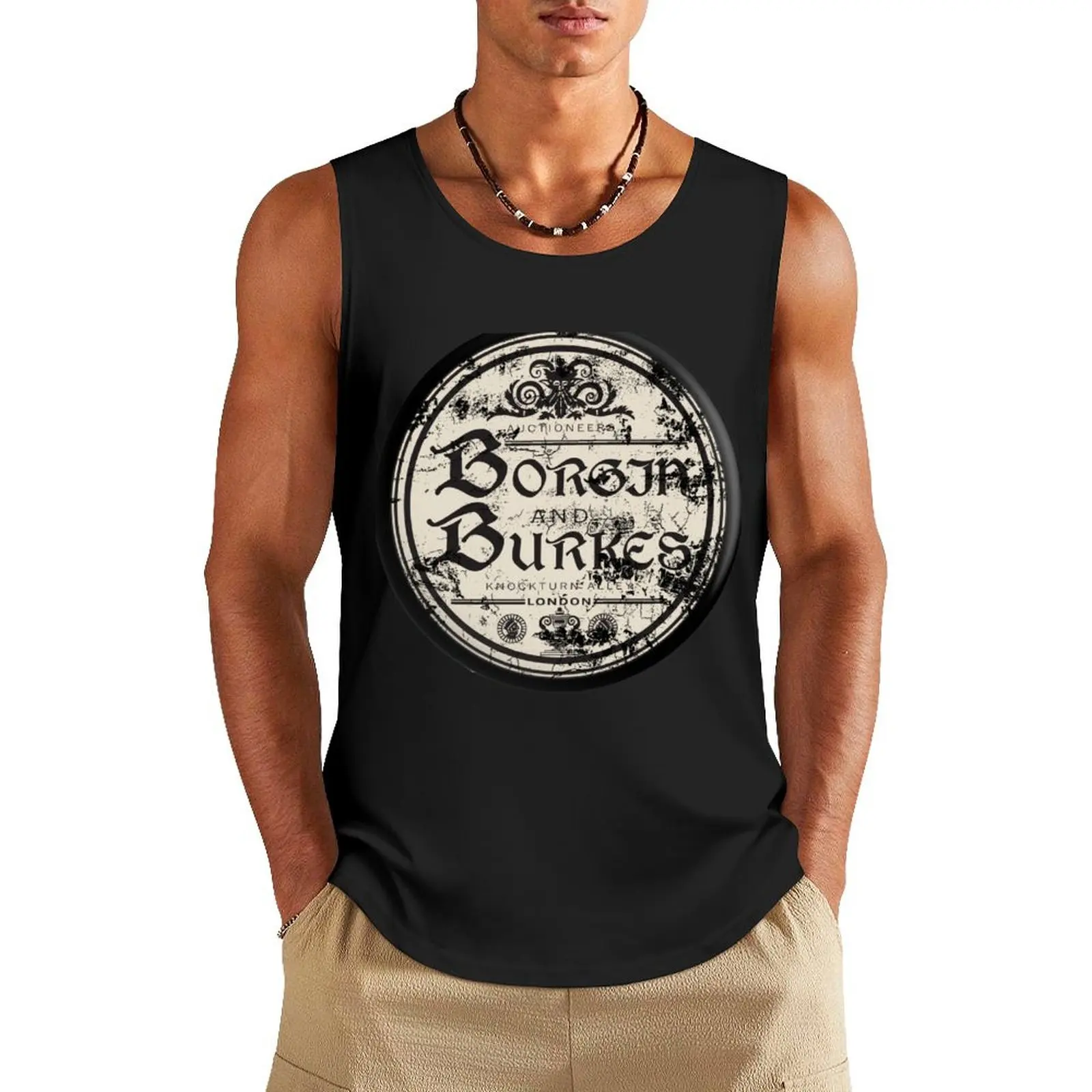 

Borgin and Burkes Tank Top Men's summer vest Men's sleeveless t-shirt fitness