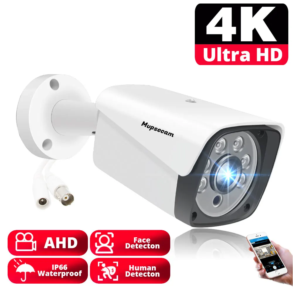 8MP 4K AHD High Definition Surveillance Camera Waterproof Metal Shell Outdoor Array IR LED Clear Night Vision AHD CCTV Camera