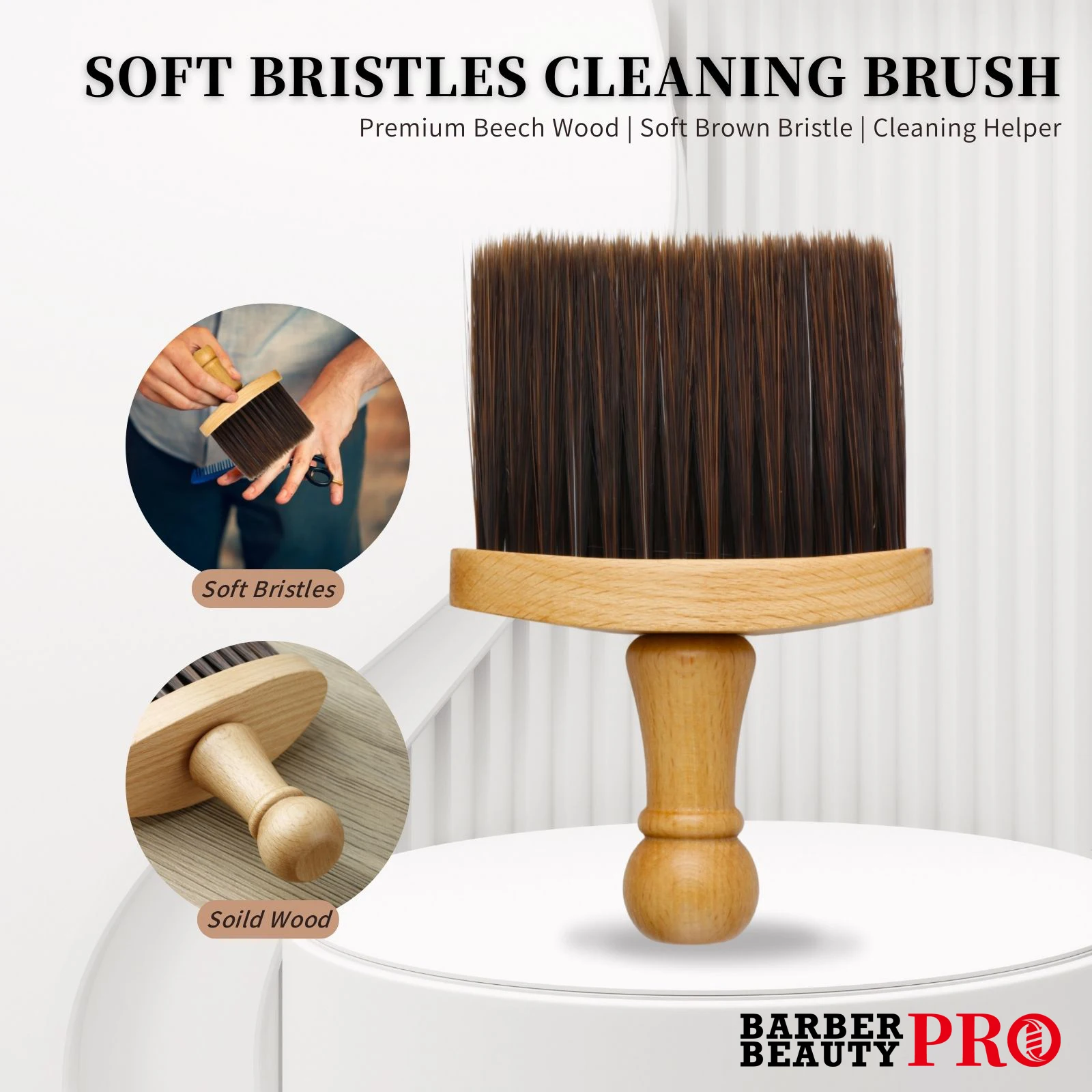 

1 шт., новая профессиональная деревянная ручка, мягкая щетка для шеи и лица, парикмахерская щетка для чистки волос, парикмахерские инструменты для укладки