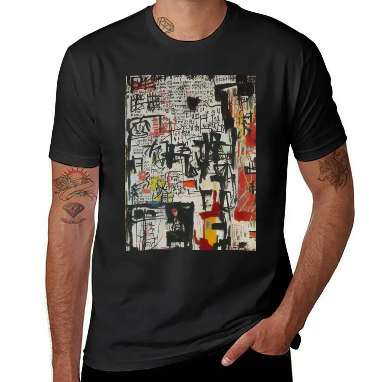 Expressionistic Brushstrokes: A Fusion of Graffiti and Abstract Art T-Shirt oversized t shirt men