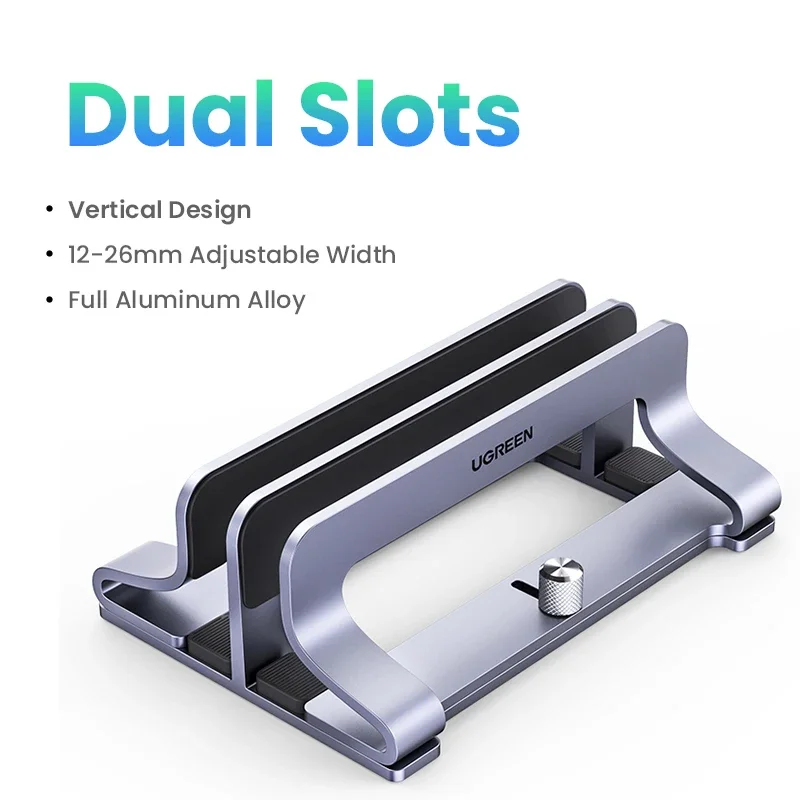 Ugreen Verticale Laptopstandaard Voor Macbook Air Pro Triple Slots Aluminium Notebookstandaard Voor Macbook Pro Tablet Ipad Telefoonhouder