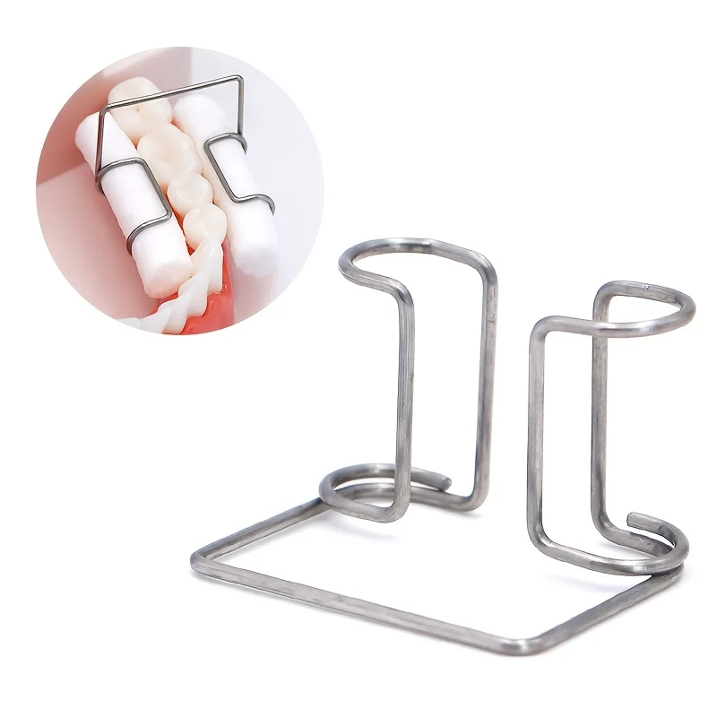 Dental Cotton Roll Clip, Stainless Steel Cotton Roll Clip, Oral Cotton Roll Fixing Clip, Dental Material Cotton Roll Clip, 4 Pieces/Box