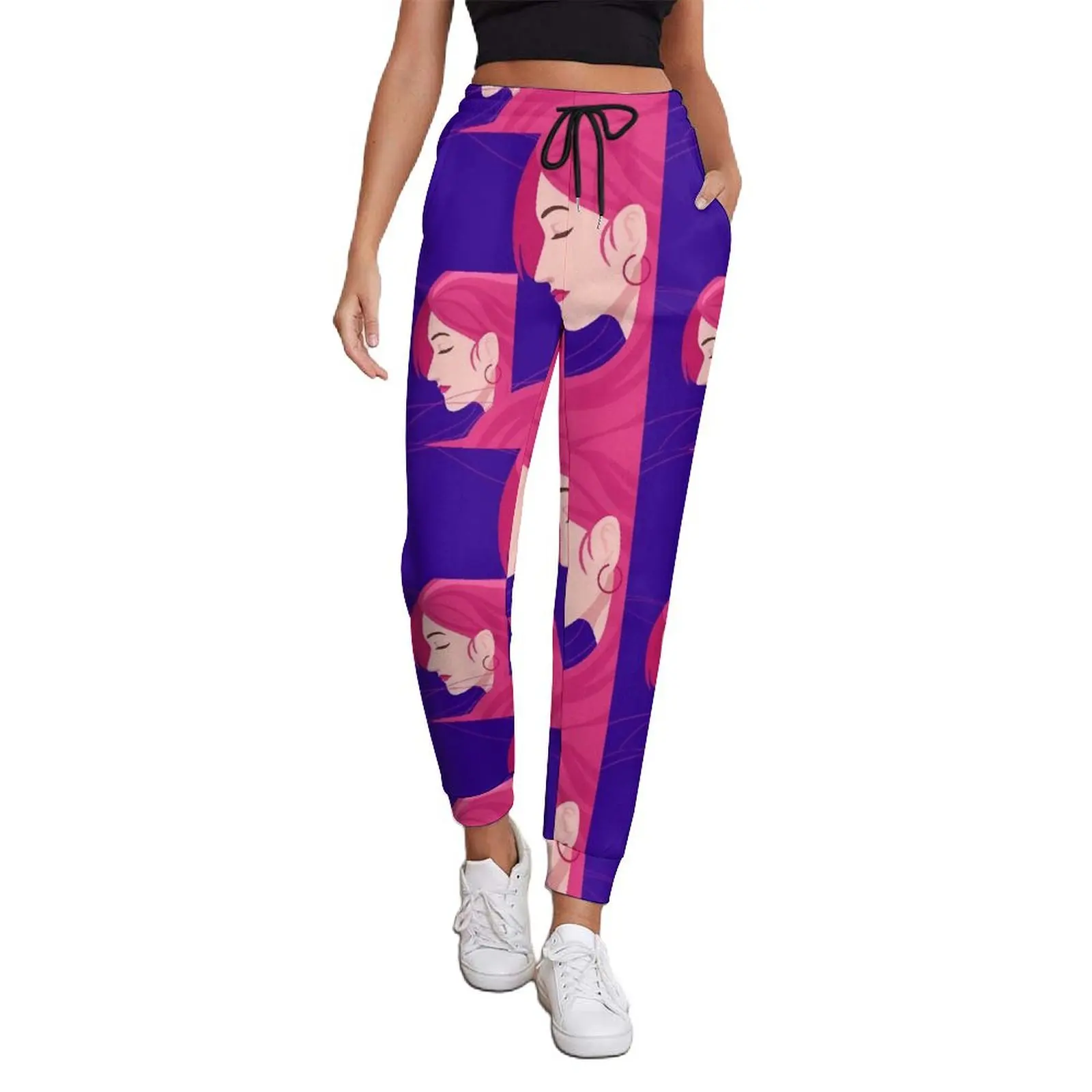 

Character Lady Jogger Pants Ladies Girls Face Aesthetic Sweatpants Spring Home Design Trousers Big Size 2XL