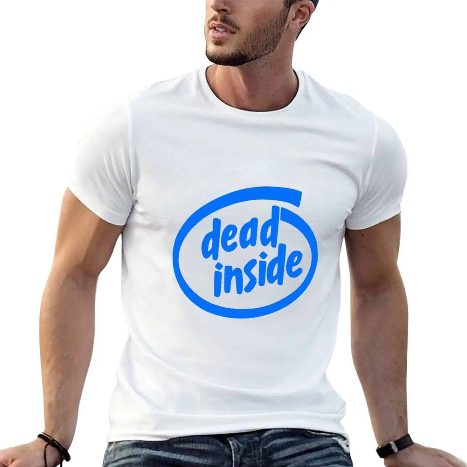 

Intel Dead Inside Meme T-Shirt t shirts cotton 100% cotton t shirts high quality t shirt man luxury T-shirt