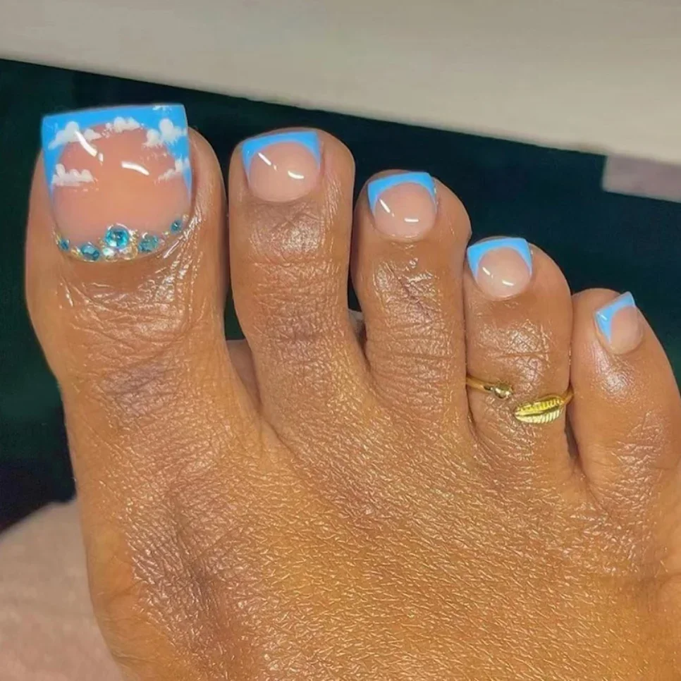 24 pçs/lote fluxo chocolate design acrílico imprensa em unhas brilhantes unhas falsas conjunto wearable curto forma plana unhas falsas arte