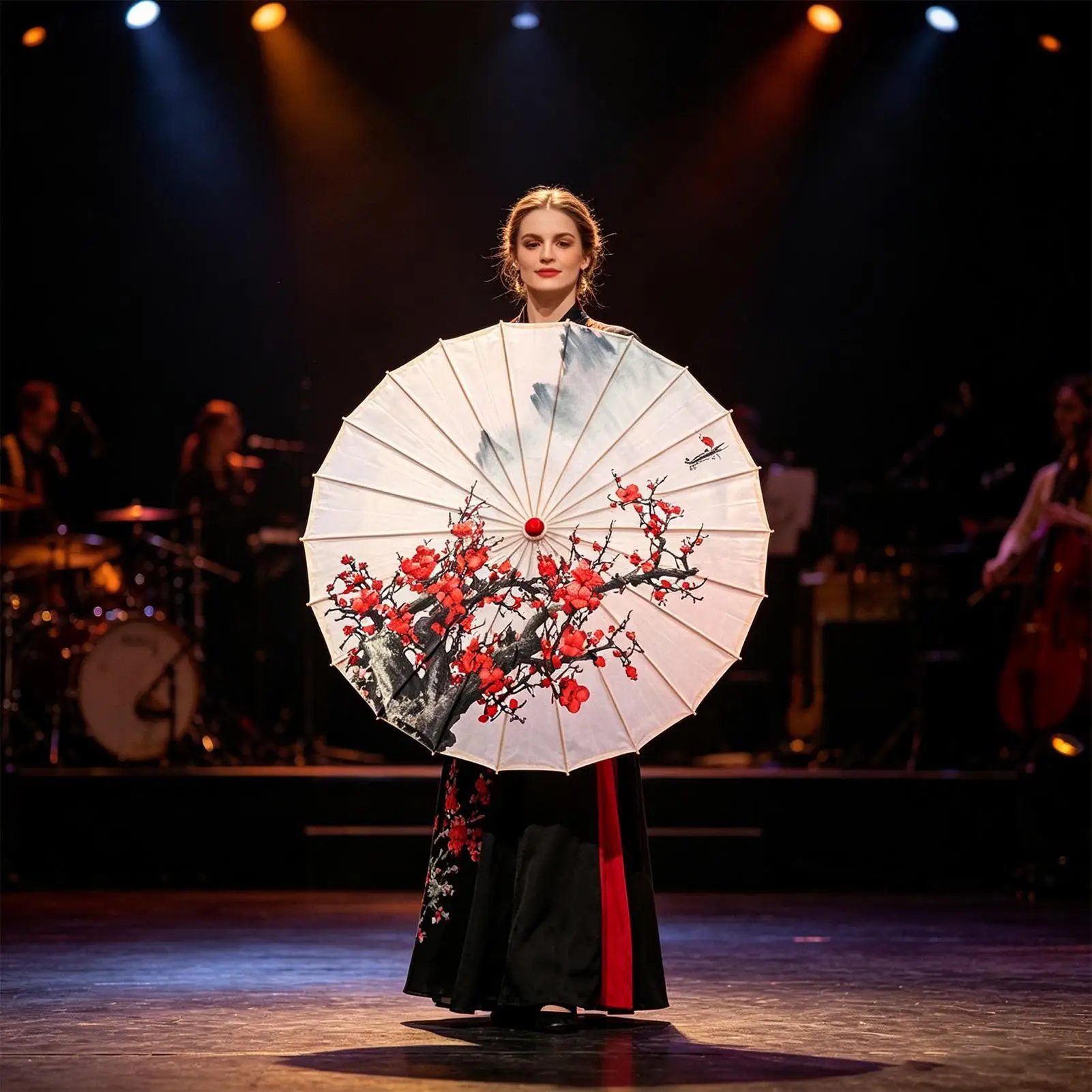 Chinese Umbrella Asian Classical Silk Elegant Chinese Cosplay Decoration Parasol Art For Birthday Parties Photography Role-play