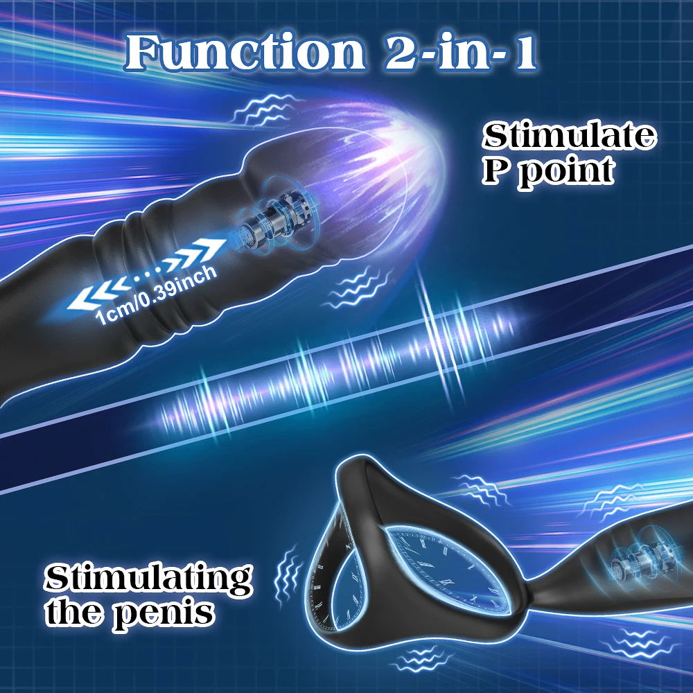 Maschio Spinta Massaggiatore Della Prostata Butt Plug per Gli Uomini APP di Controllo Telescopico Anal Plug Vibratore Della Prostata per il Giocattolo Del Sesso Gay per Gli Uomini